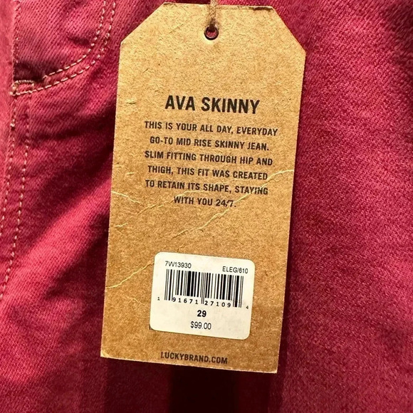 Lucky Brand Ava skinny maroon jeans size 8/29 - Picture 10 of 13